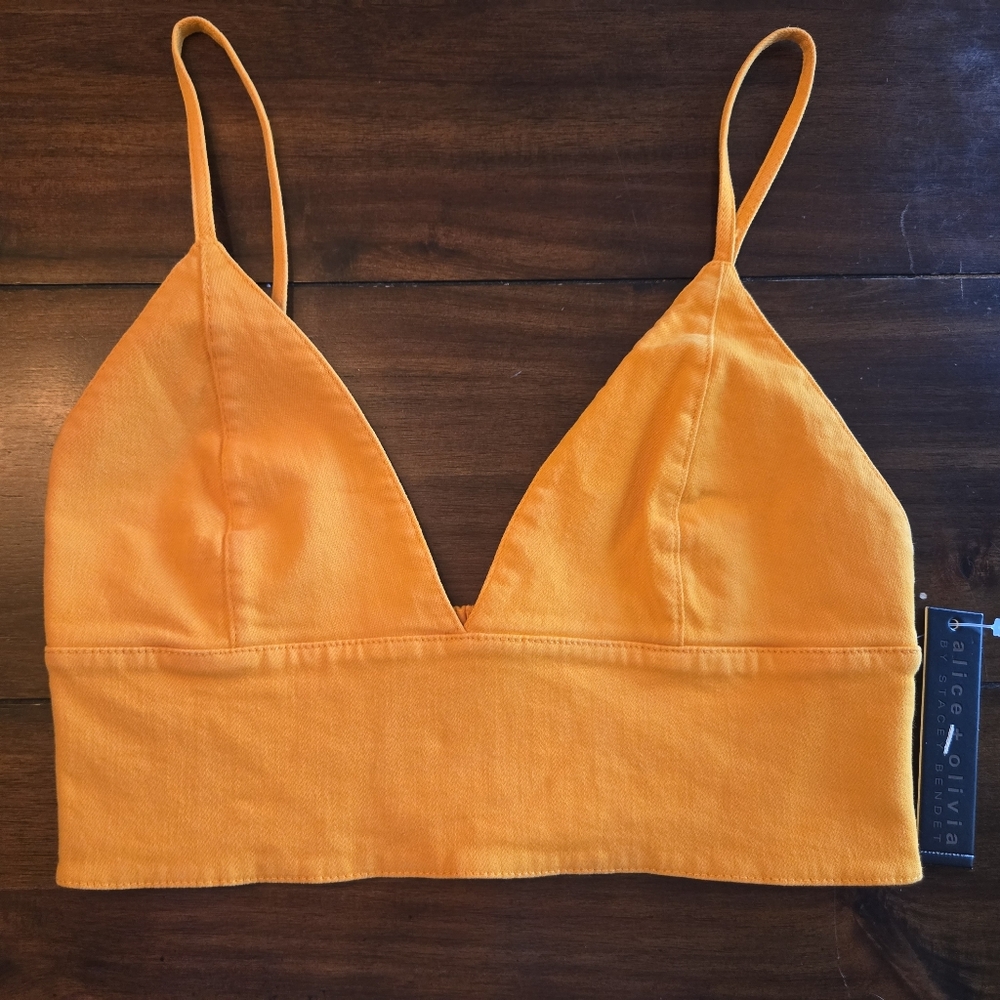 Alice + Olivia Orange Crop Top - Picture 2 of 4